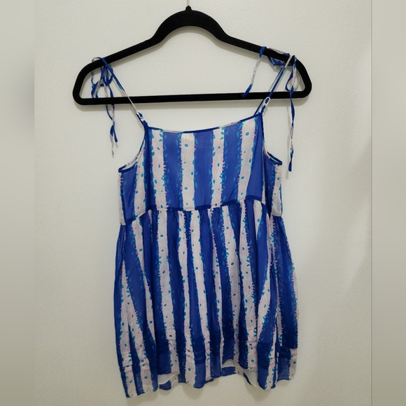 Betsey Johnson Blue Babydoll Top - Picture 2 of 6